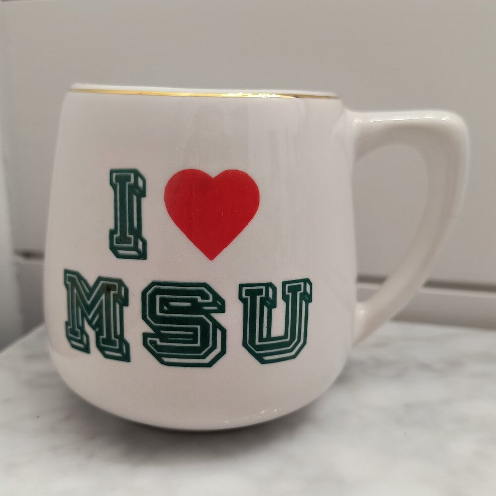 NEW Vintage 1992 Michigan State "I ❤ MSU" Mug - Made in USA